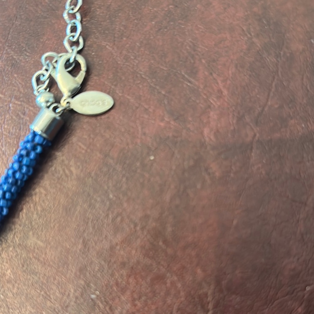Chico's Blue Bohemian Beaded Necklace - Picture 3 of 5